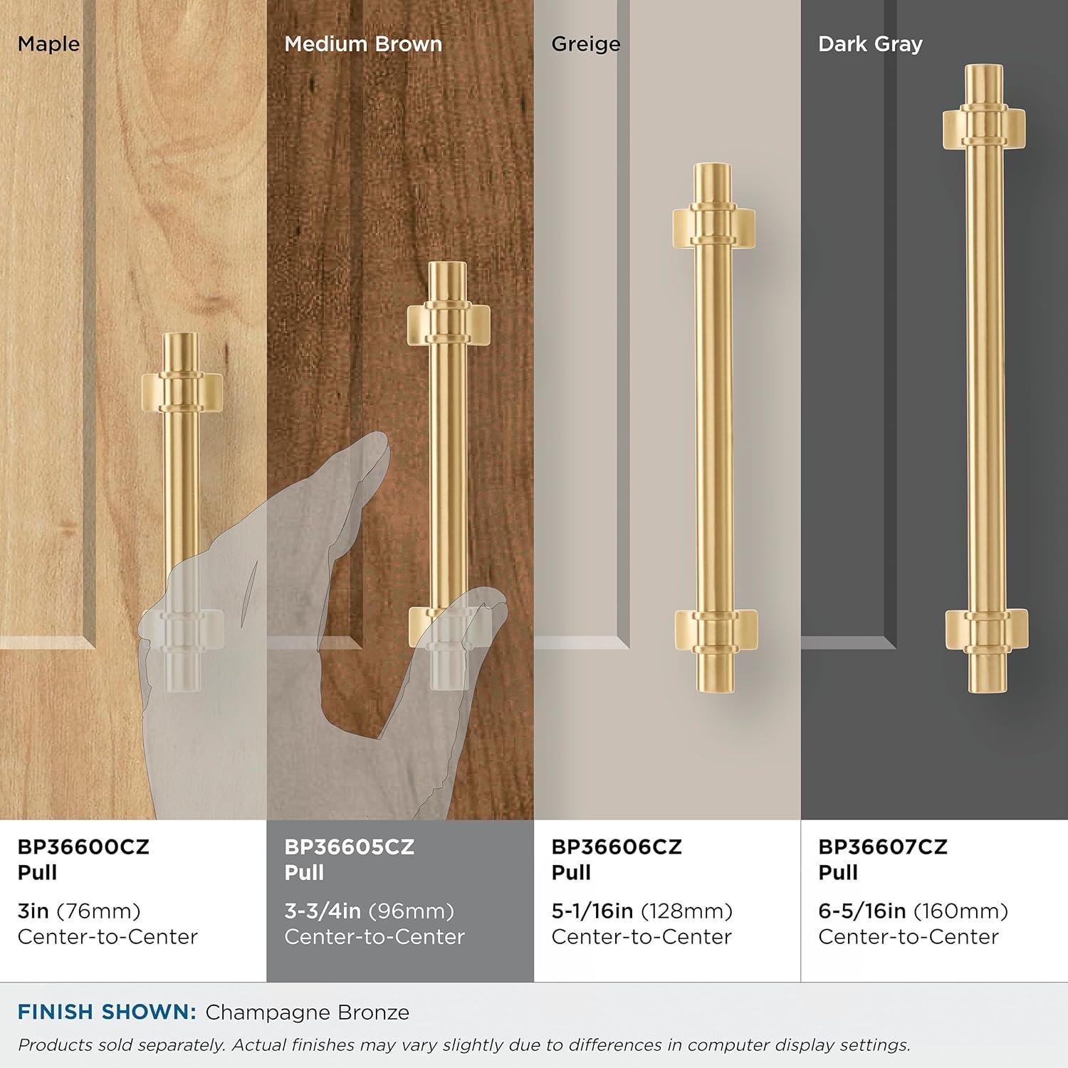 Amerock Davenport 10-1/16 inch (256mm) Center-to-Center Polished Nickel Cabinet Pull