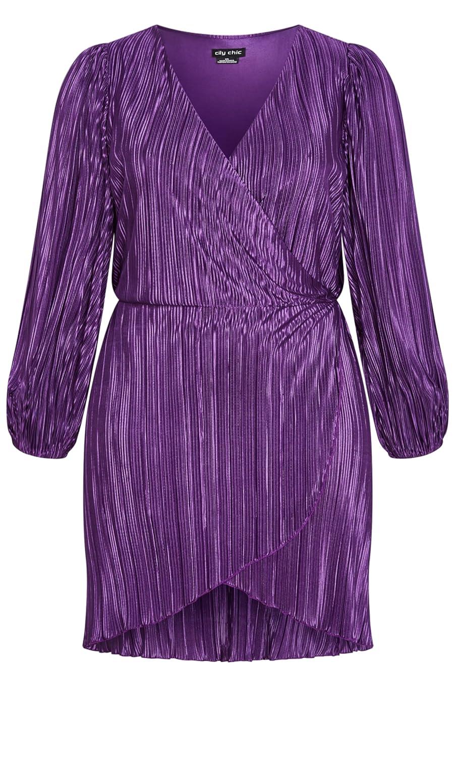 CITY CHIC | Women's Plus Size Kira Dress - royal purple - 22W