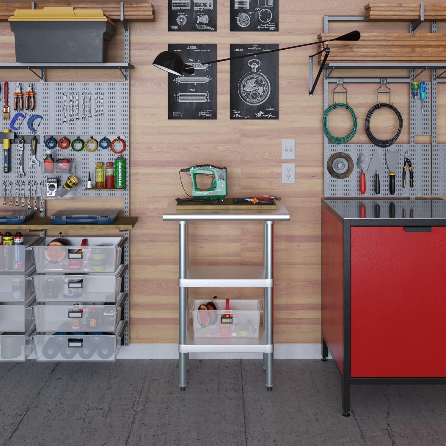 Stainless Steel Work Table with 2 Shelves