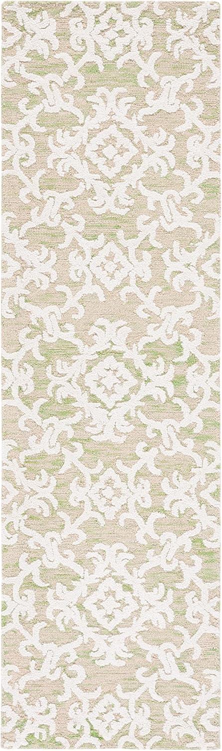 Blossom BLM104 Hand Tufted Runner Rug - Light Green/Ivory - 2'3"x8' - Safavieh.