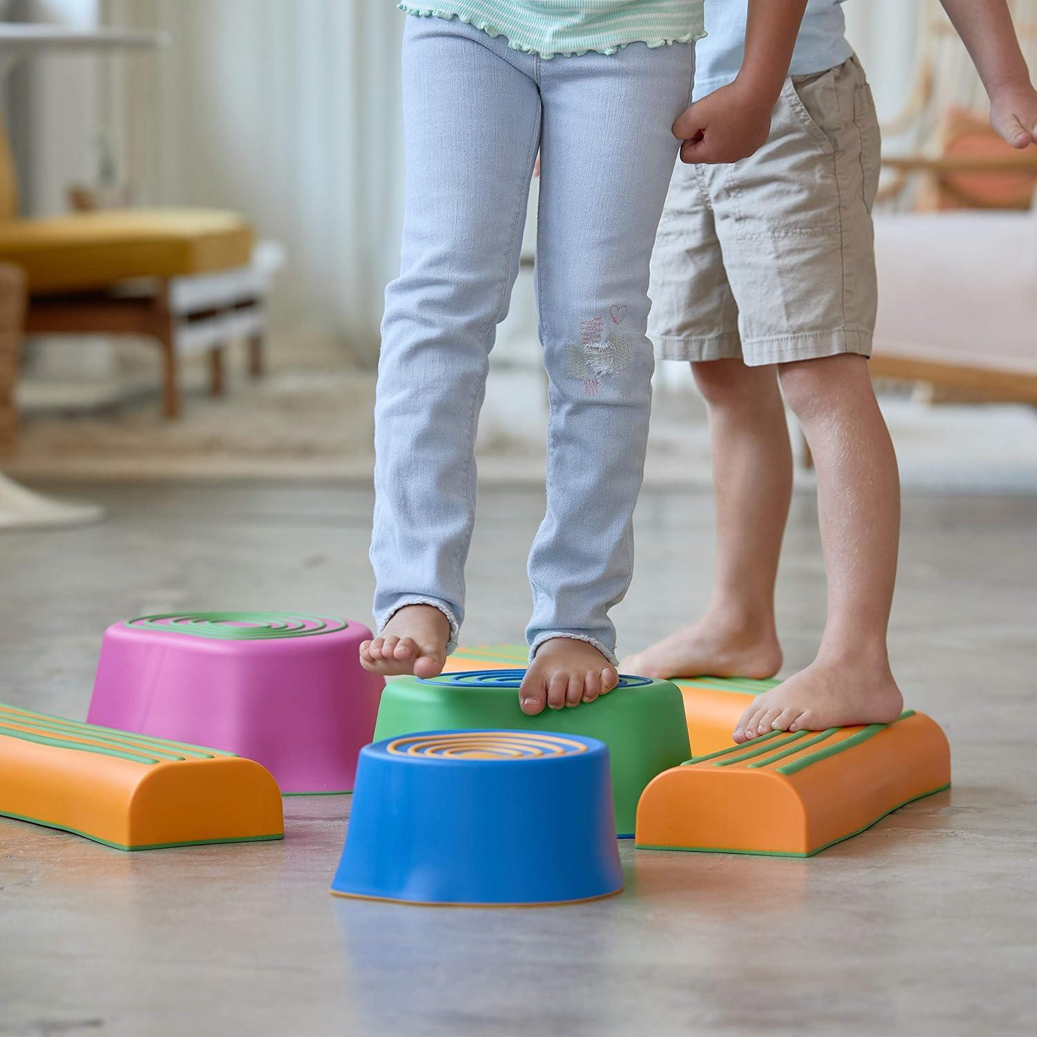 Colorful Plastic Stumps and Logs Obstacle Course Set