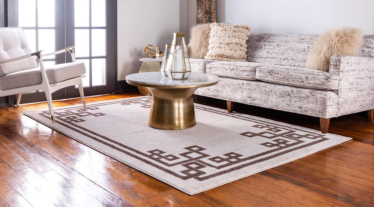 Athens Geometric Beige 7' 0 x 10' 0 Area Rug