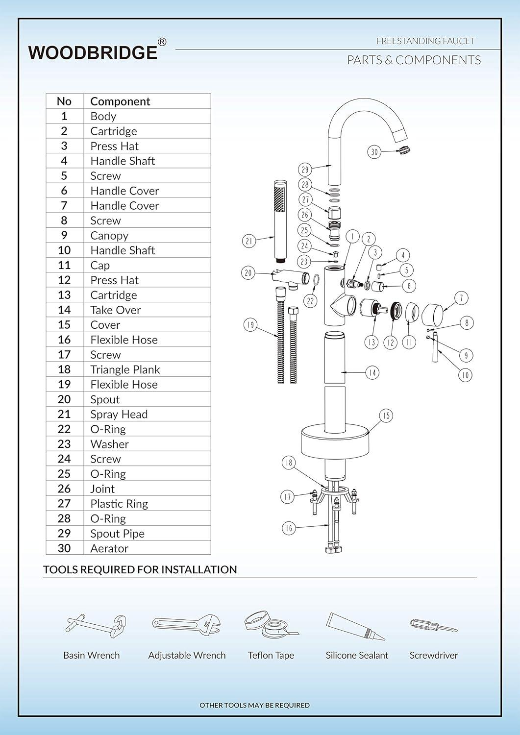 Cove 1 Handle Freestanding Tub Filler with Diverter