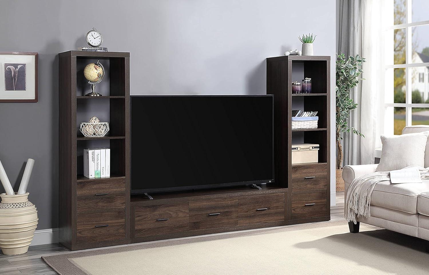 Harel 62'' Walnut Finish Media Console with Storage Cabinet