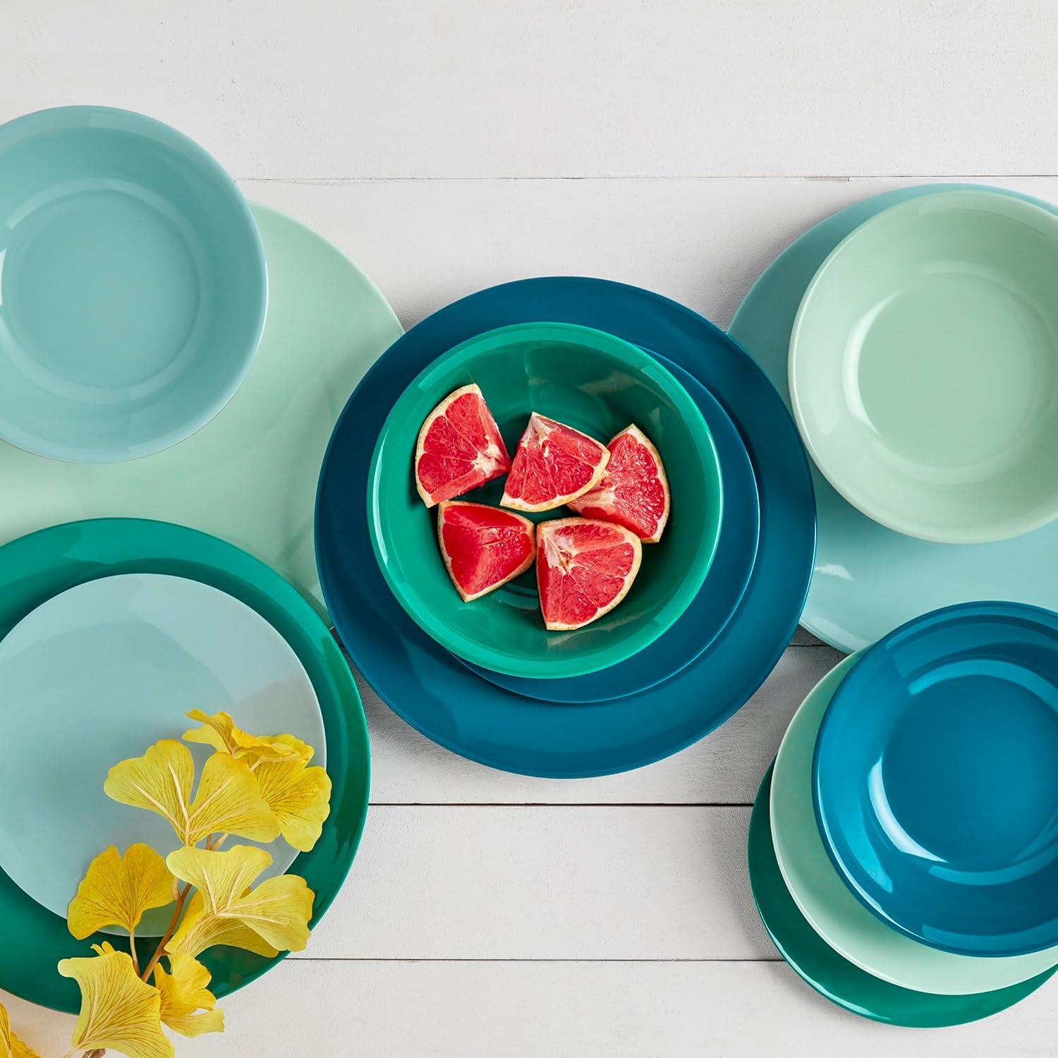 Tabletops Gallery Tabletops Gallery Peacock 12 Piece Melamine Dinnerware Set