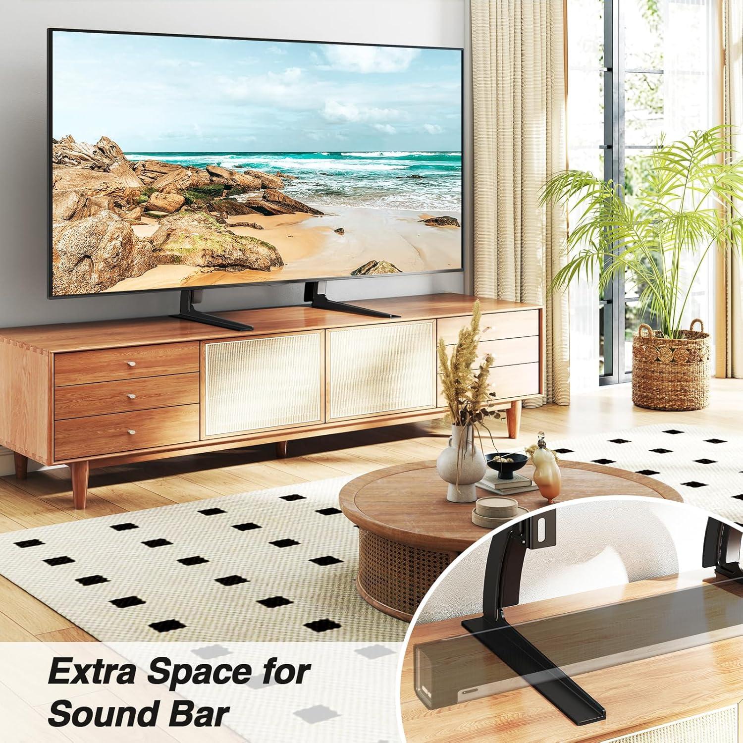 5Rcom TV Stand Mount, Universal TV Stand Tabletop for 22 to 65 inch Plasma LCD LED Flat Screen TVs, Strong TV Legs Holds up to 88lbs, Height Adjustable TV Base, Max VESA 800 x 500mm