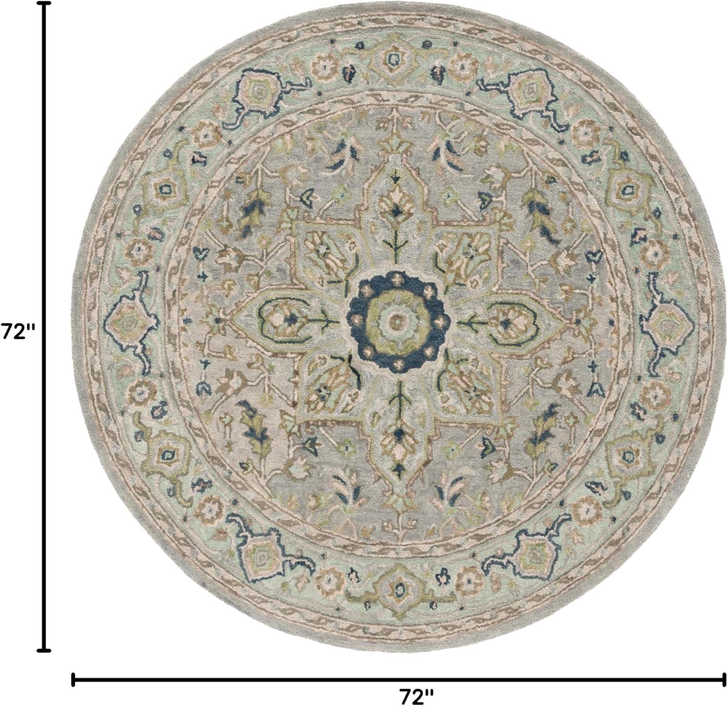 SAFAVIEH Heritage Collection Area Rug - 5' x 8', Ivory & Blue, Handmade Traditional Oriental Wool, Ideal for High Traffic Areas in Living Room, Bedroom, Dining (HG228M-5)