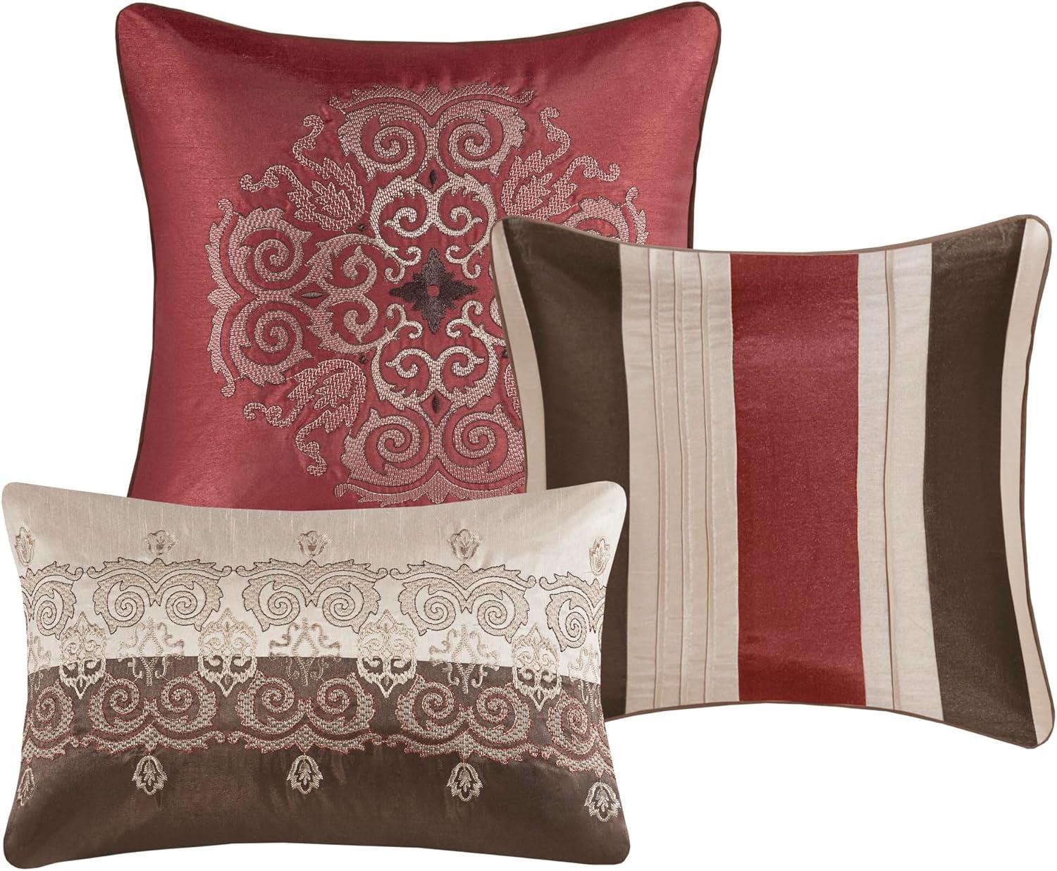 Donovan 7 Piece Jacquard Comforter Set with Throw Pillows