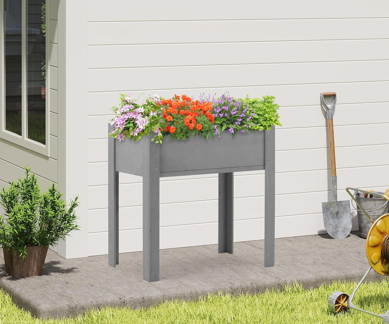 Arlmont & Co. Raised Garden Bed With Legs (31X16x31''), Solid Wood Elevated Planter Box For Outdoor
