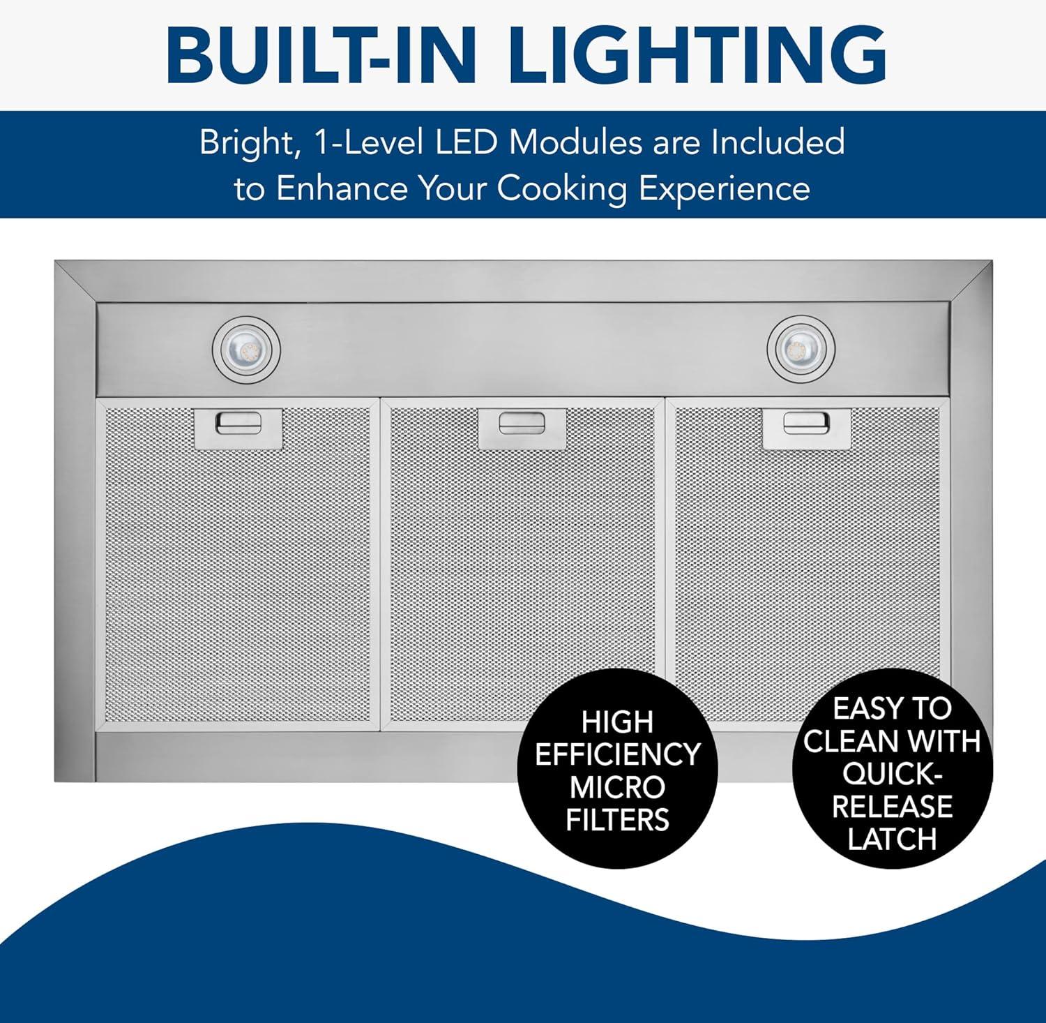 Broan-NuTone BWP1364SS Pyramidal Range LED Lighting Convertiable Wall-Mount Kitchen Chimney Vent Hood, 36-Inch, Stainless Steel