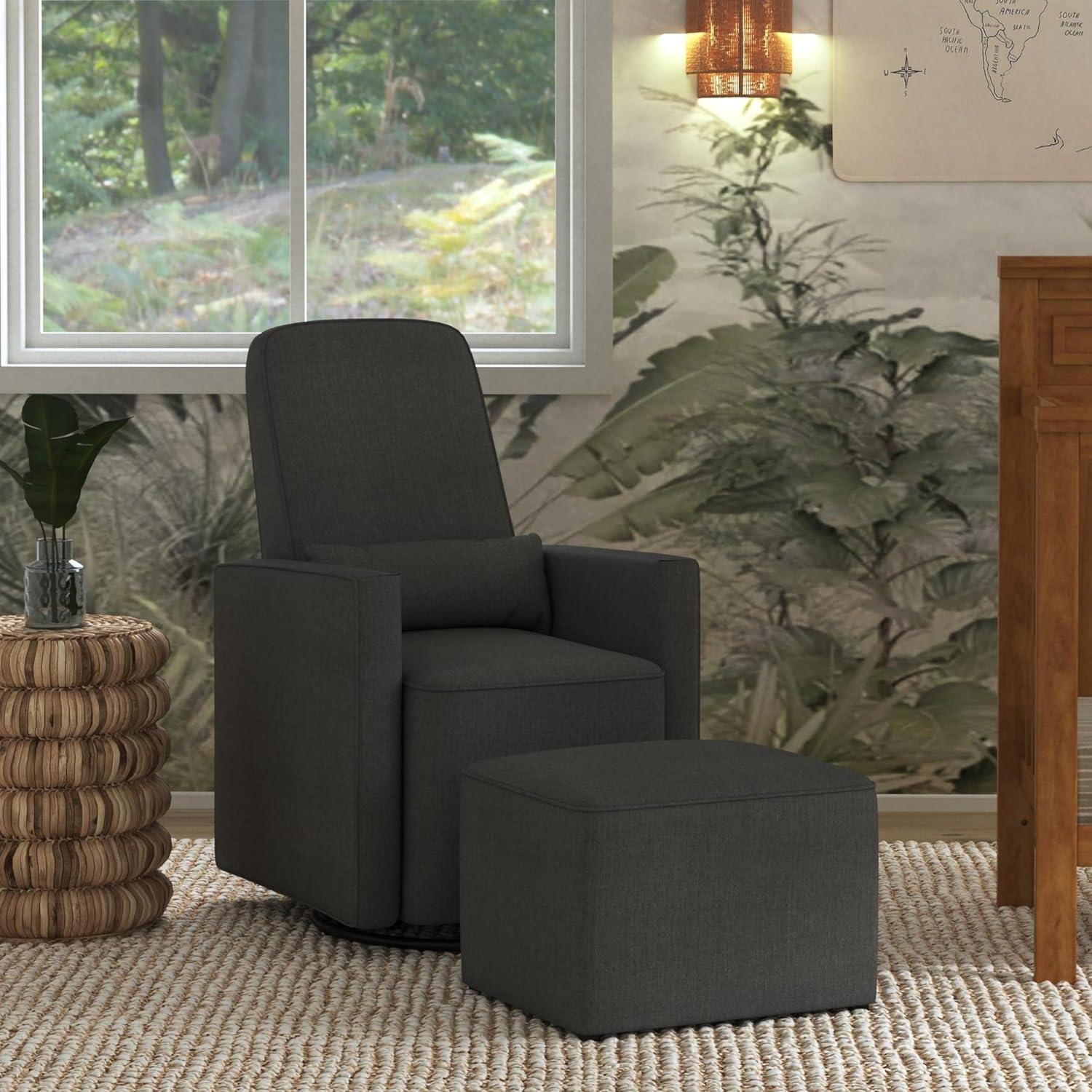 Olive Swivel Glider with Ottoman