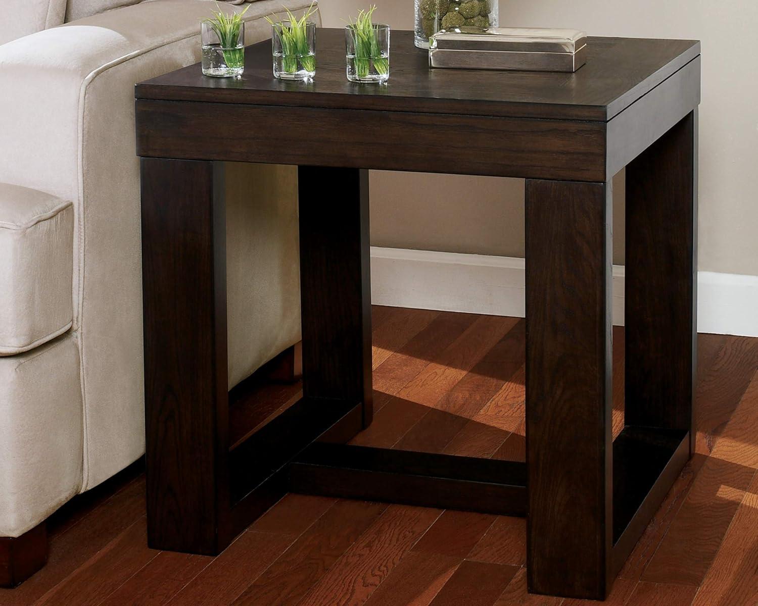 Signature Design by Ashley Contemporary Watson End Table  Dark Brown