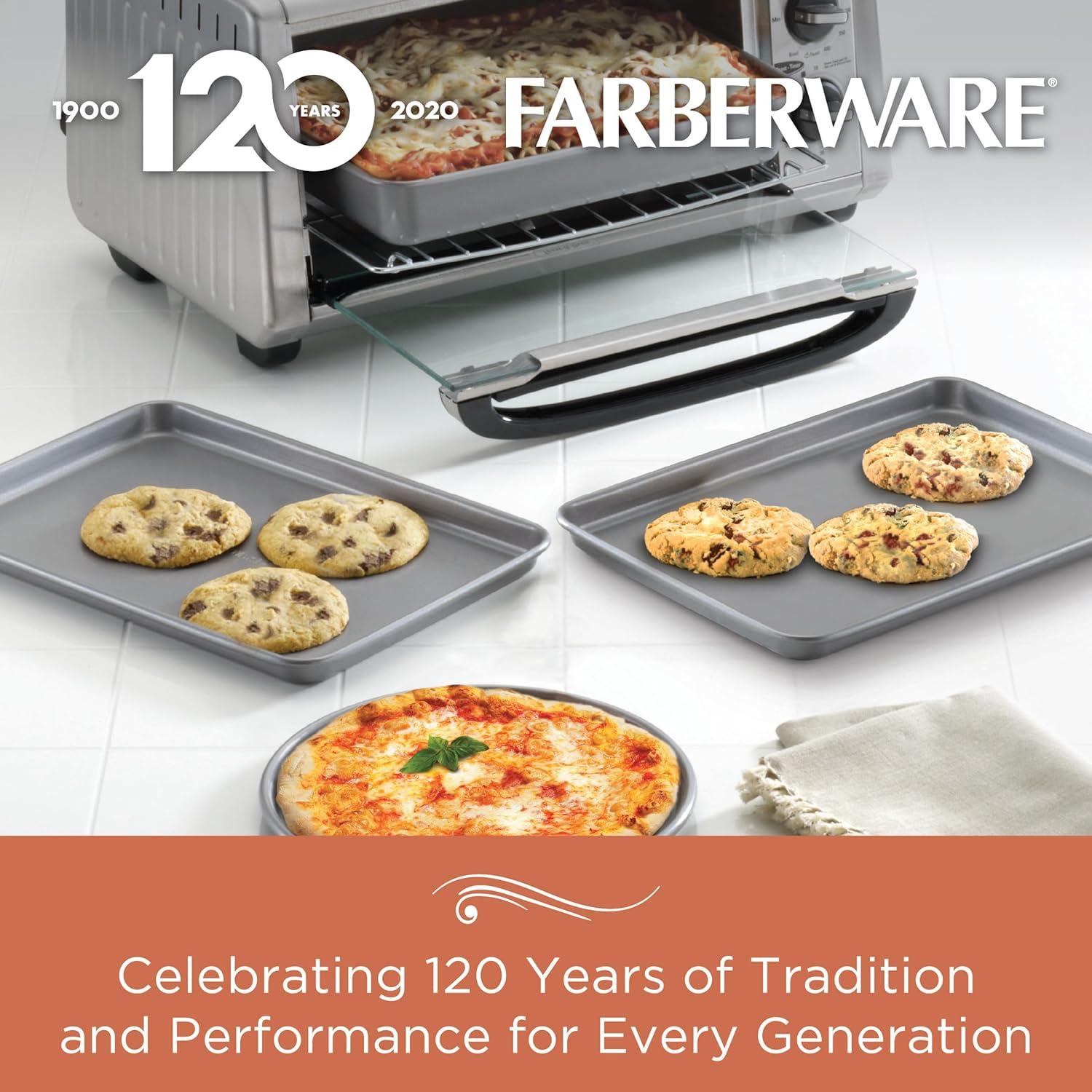 Farberware Silver Steel Nonstick 4-Piece Toaster Oven Bakeware Set