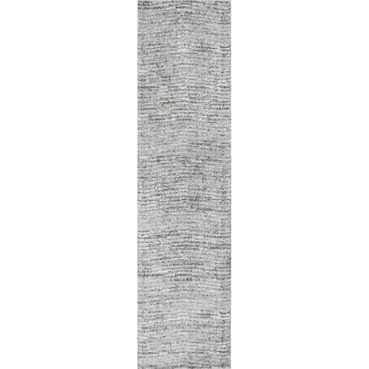 2'6"x12' Runner Sherill Ripple Modern Abstract Living Room or Bedroom Area Rug Gray - nuLOOM
