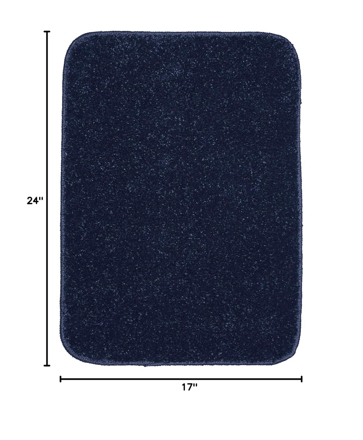17"x24" Gramercy Washable Bath Rug Navy - Garland Rug: Non-Slip, Tufted, Quick-Dry Bath Mat
