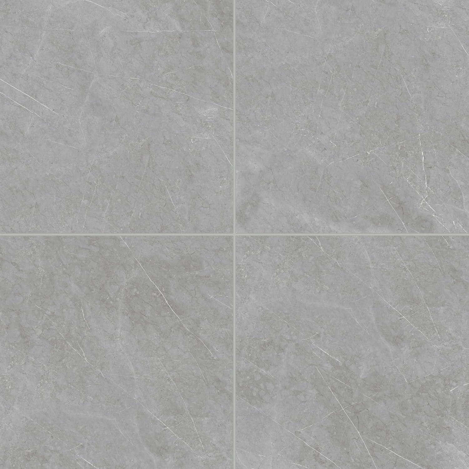 Bedrosians Shandar 24" x 24" Porcelain Marble Look Wall Floor Use Tile in Florence Gray