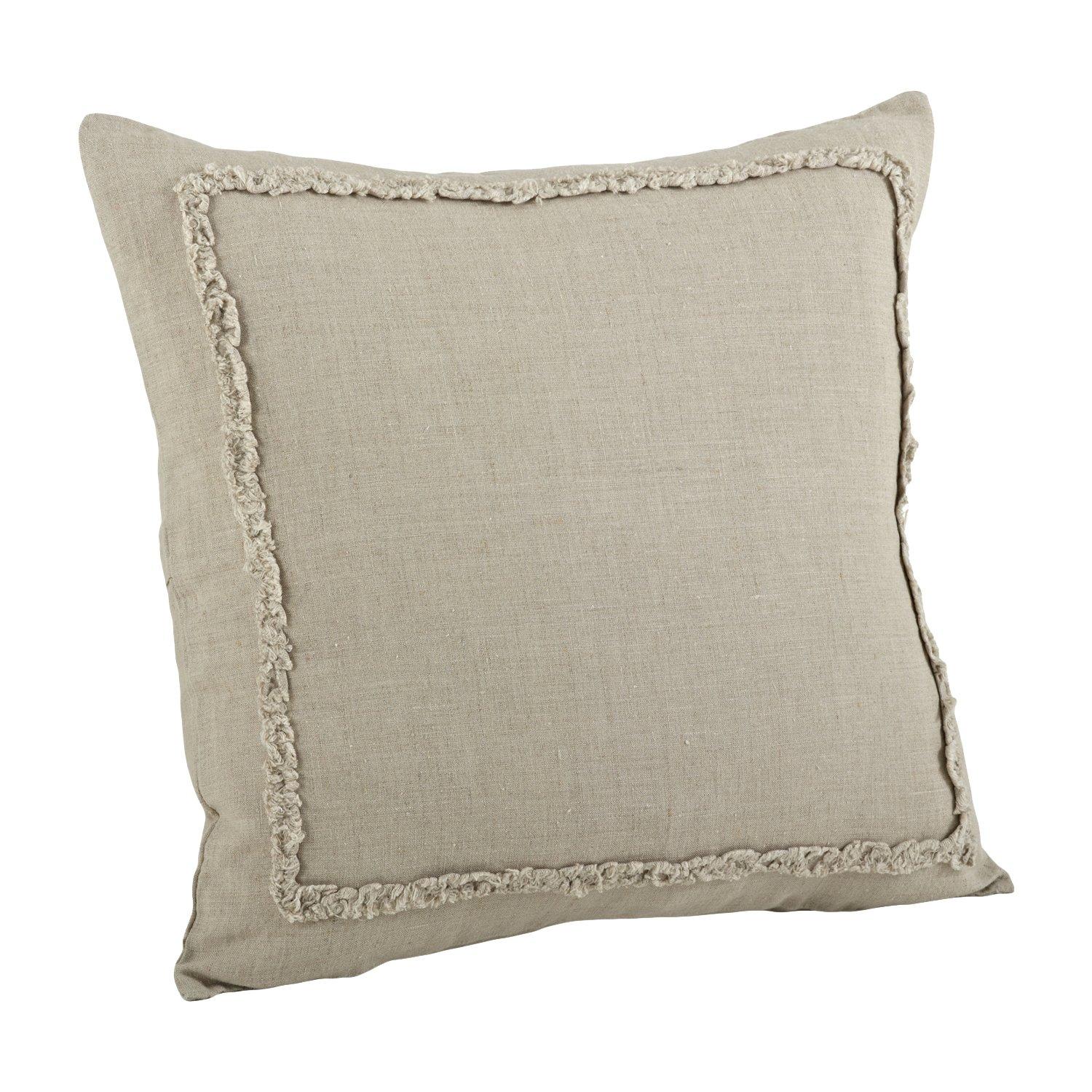20"x20" Oversize Ruffled Design Square Throw Pillow Natural - Saro Lifestyle