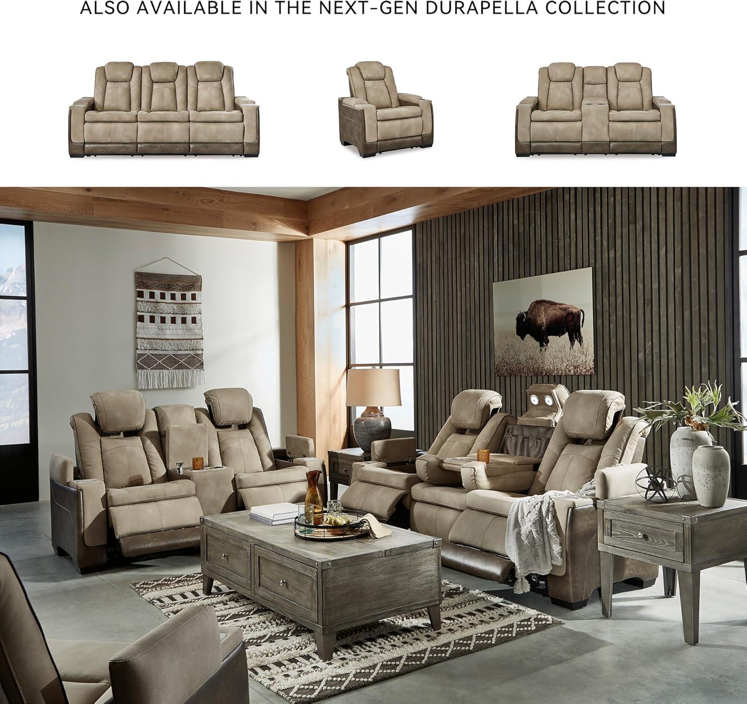 86'' Faux Leather Power Reclining Sofa