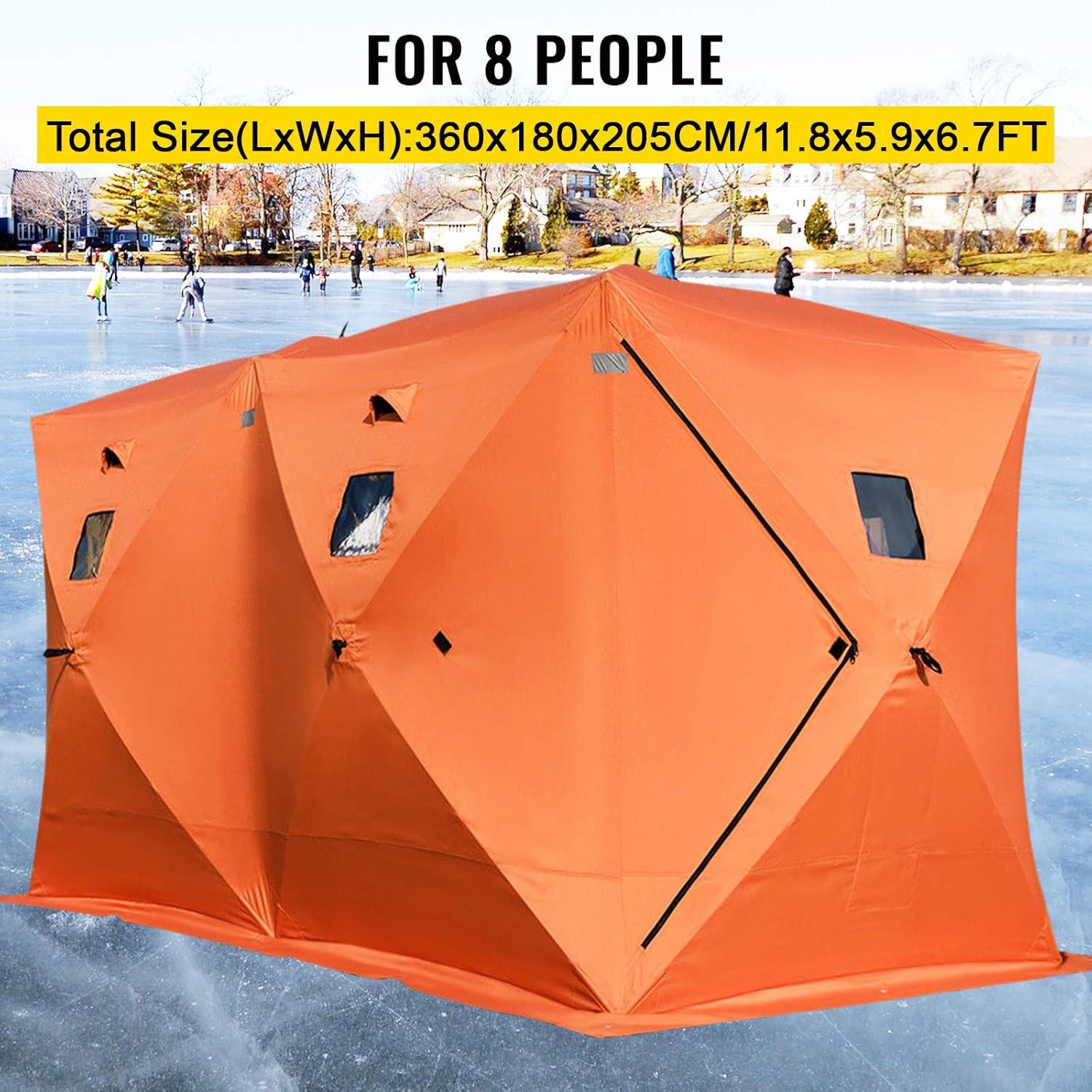 VEVOR 3-4 Person Ourdoor Portable Ice Shelter Pop-Up Ice Fishing Shanty Tent