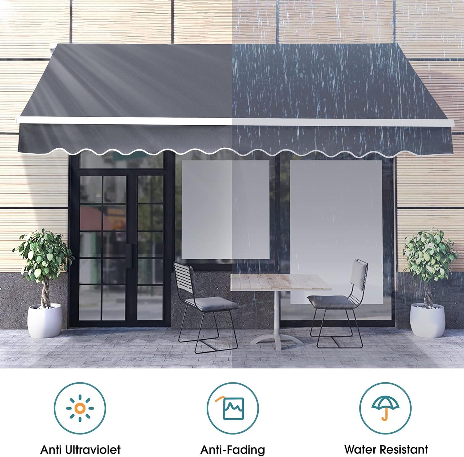 Newacme LLC Freeport Park Alvin 10 ft. W x 8 ft. D Retractable Patio Awning