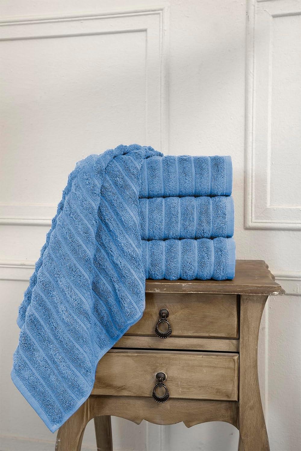 Classic Turkish Towels CTT Luxury Hand Towels for Bathroom Set of 4, 100% Turkish Cotton, Quick Dry & Comfy Towels for Hotel & Spa, Highly Absorbent | 20"x32" (Dark Blue)