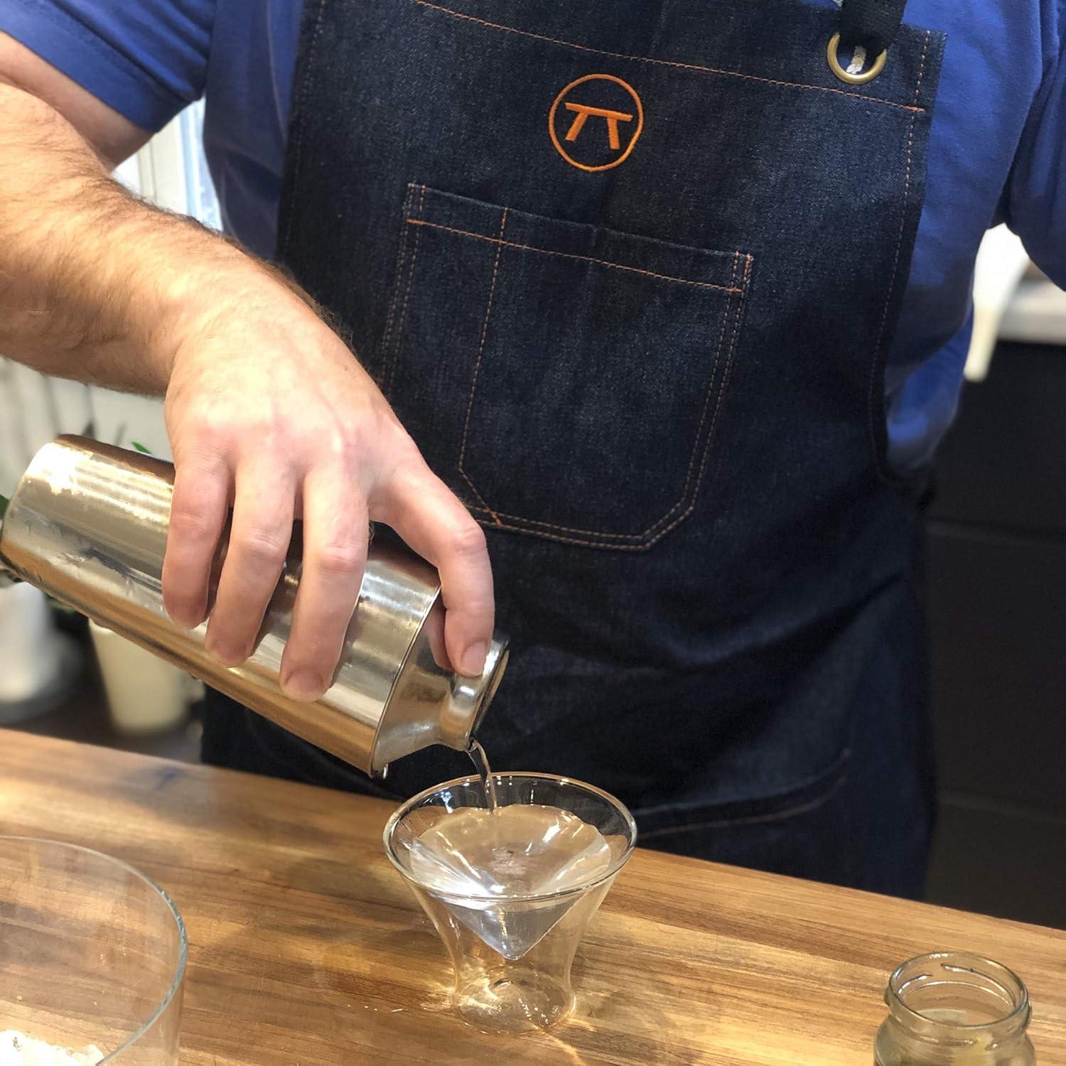 Outset Grill and Kitchen Apron, Cross Back Blue Denim Apron With Pockets, 27" x 30"