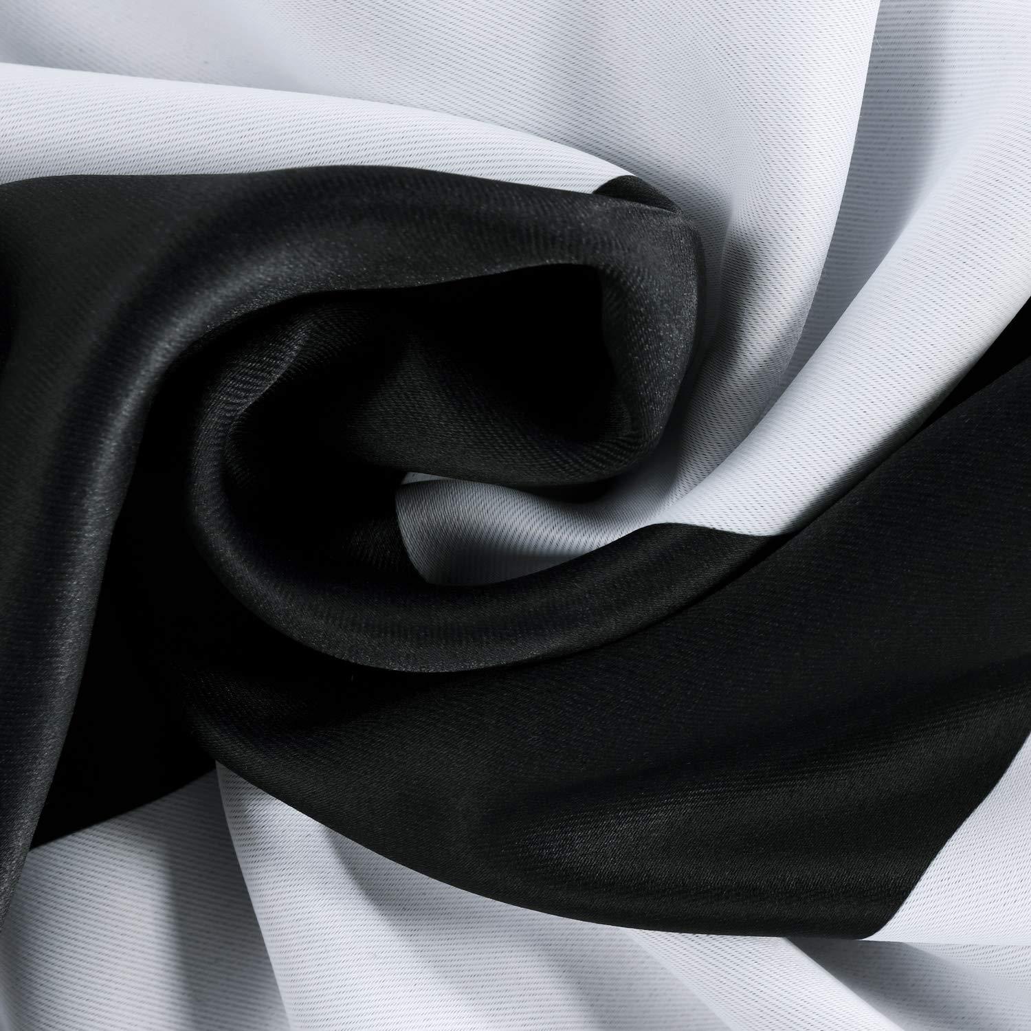 Awning Black & Fog White Stripe Blackout Room Darkening Curtain (1 Panel), Awning Black & Fog White, 50W X 108L