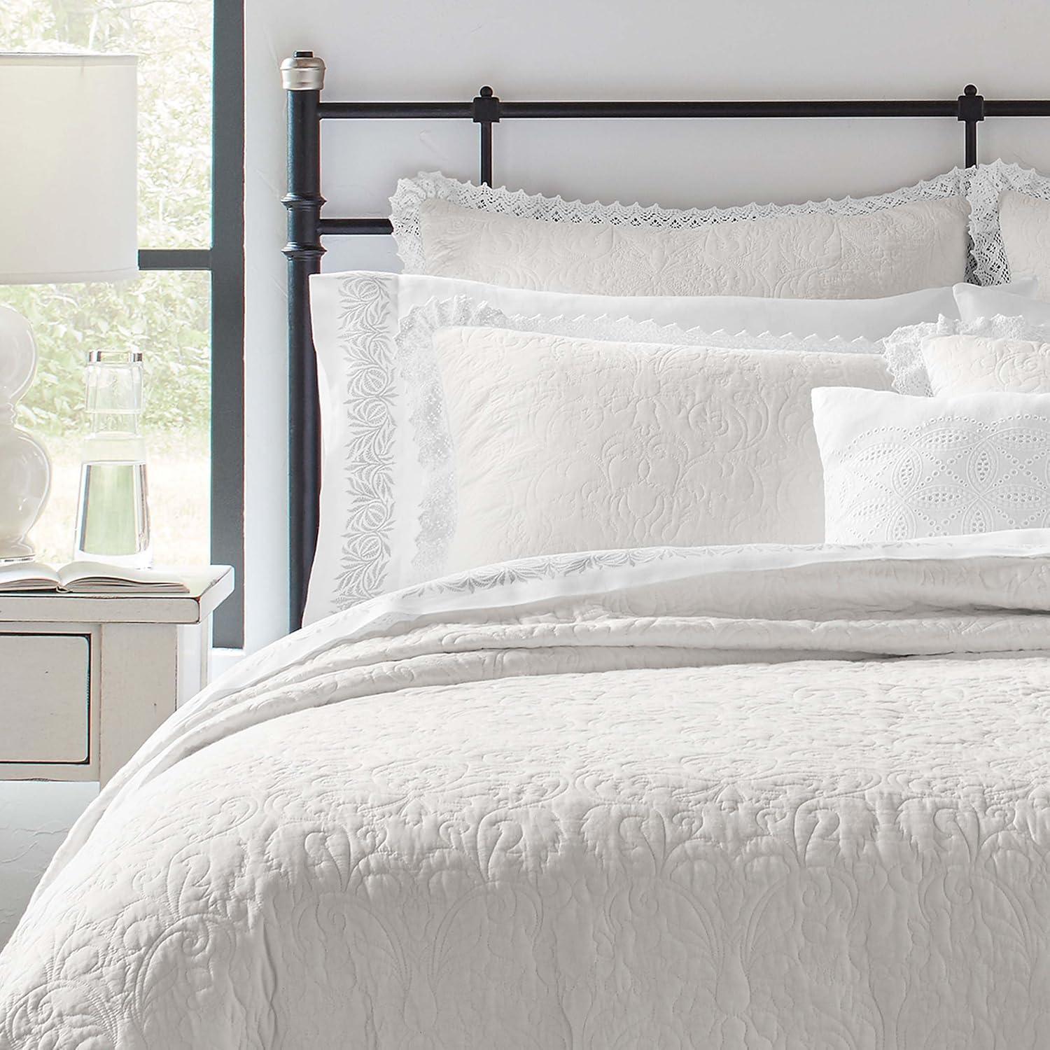 Laura Ashley Laura Ashley Heirloom Crochet Cotton Reversible Quilt Set