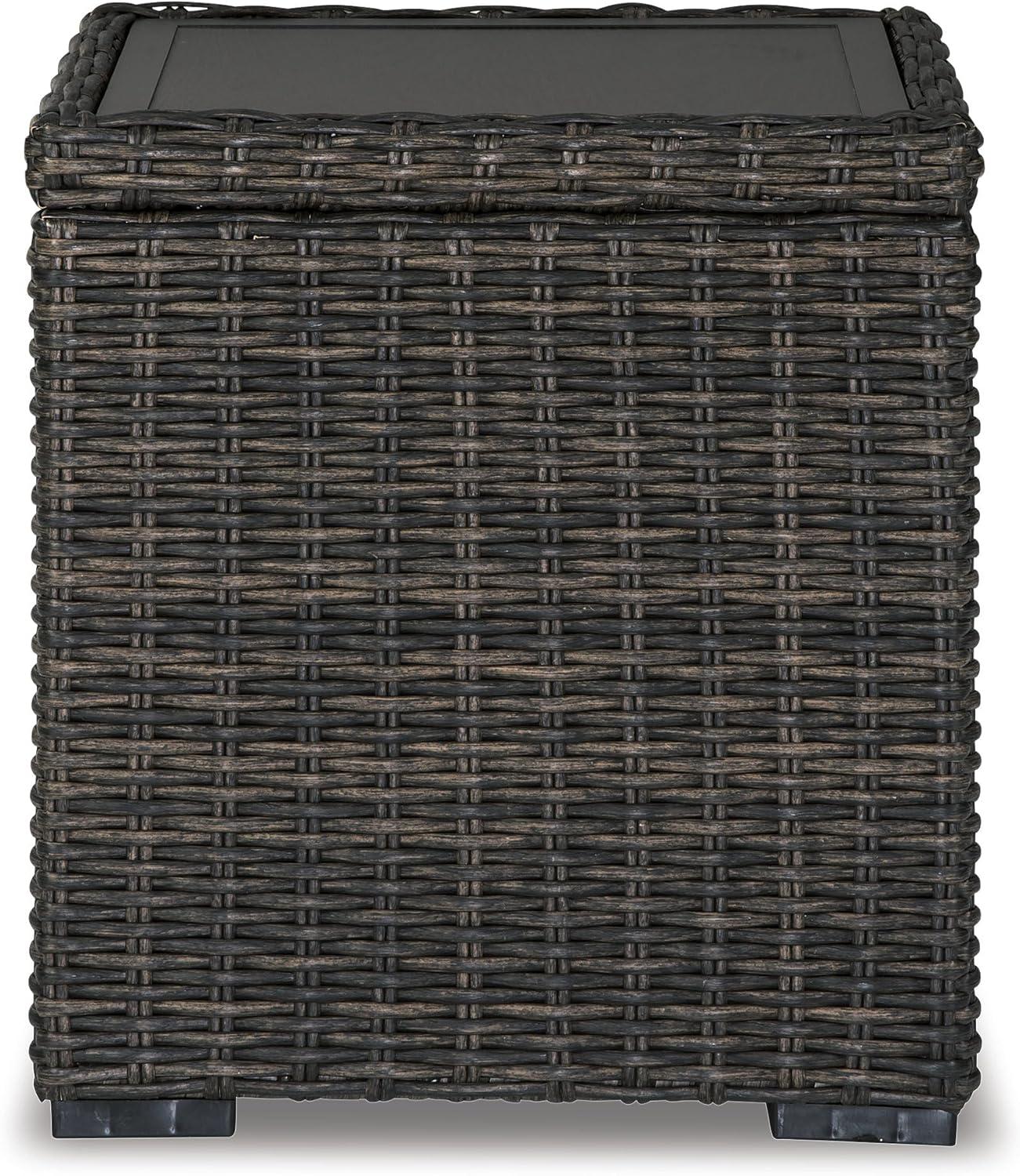 GEROBOOM Grasson Lane Outdoor Rattan Square End Table with   Brown