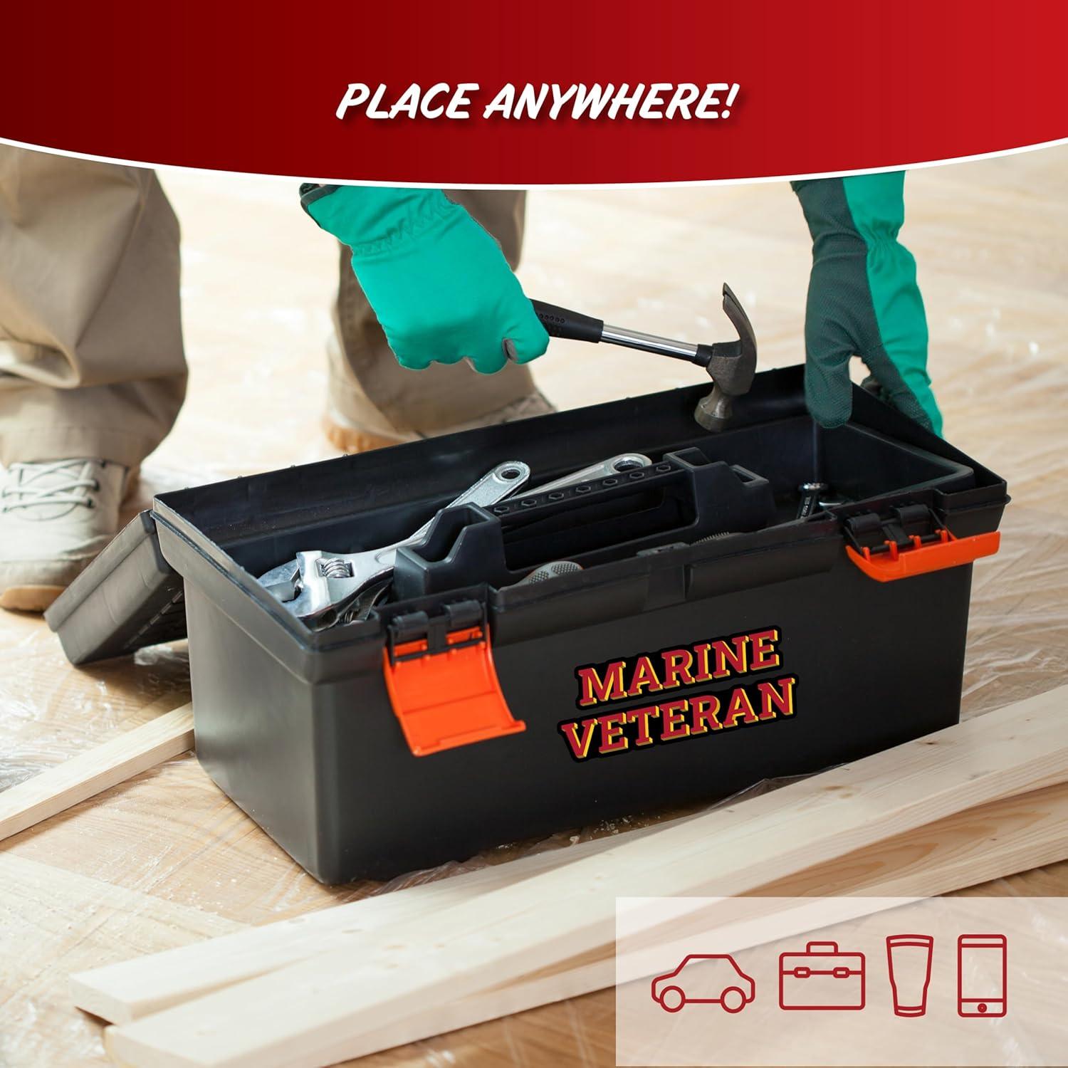 US Marine Corps Veteran Car Decals - Set of 4 USMC Window Stickers EGA Logo Vinyl Decal for Vehicle Truck Bumper Water Bottle Laptop