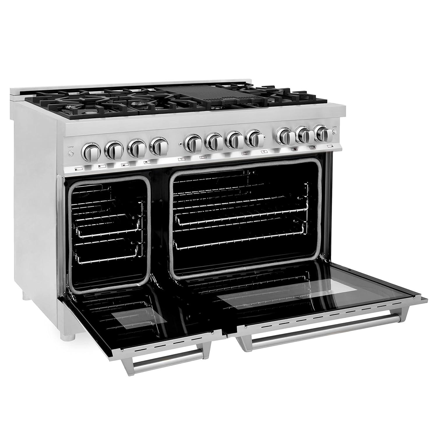 ZLINE 48 in. Legacy Dual Fuel Range w/ 7 Burner Cooktop & 2 Ovens w/ Doors