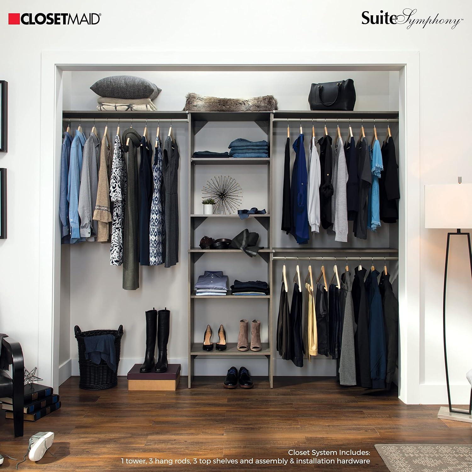 Closetmaid Ss25-Cos Suitesymphony 7 To 10 Foot Wide Closet System Organizer - Grey