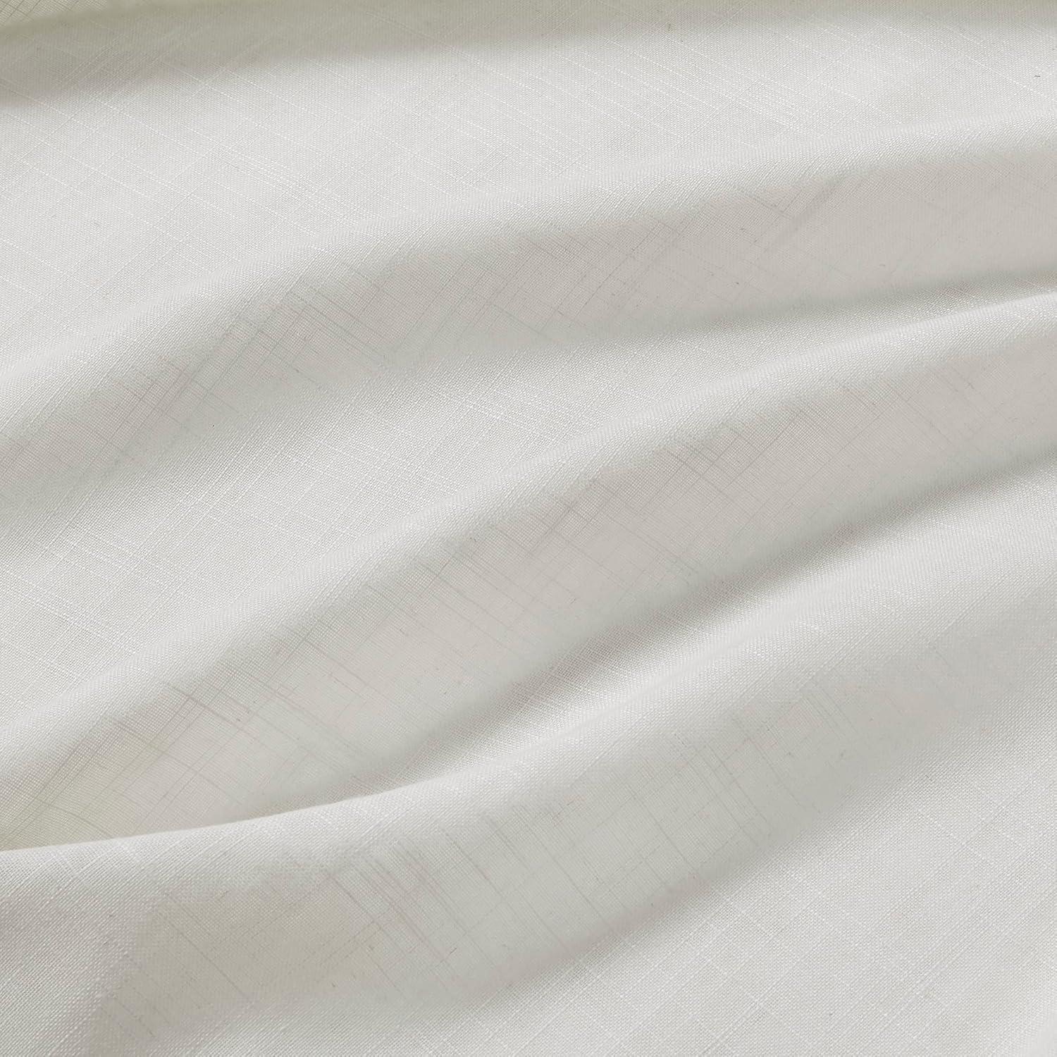 Madison Park Kyler White Linen Blend Light Filtering Curtain Panel Pair 52x84" (Set of 2)