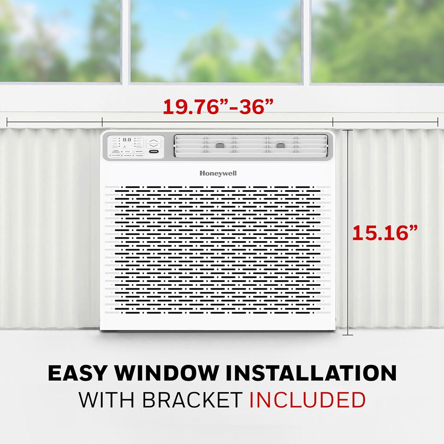 Honeywell 8,000 BTU White Digital Window Air Conditioner with Remote