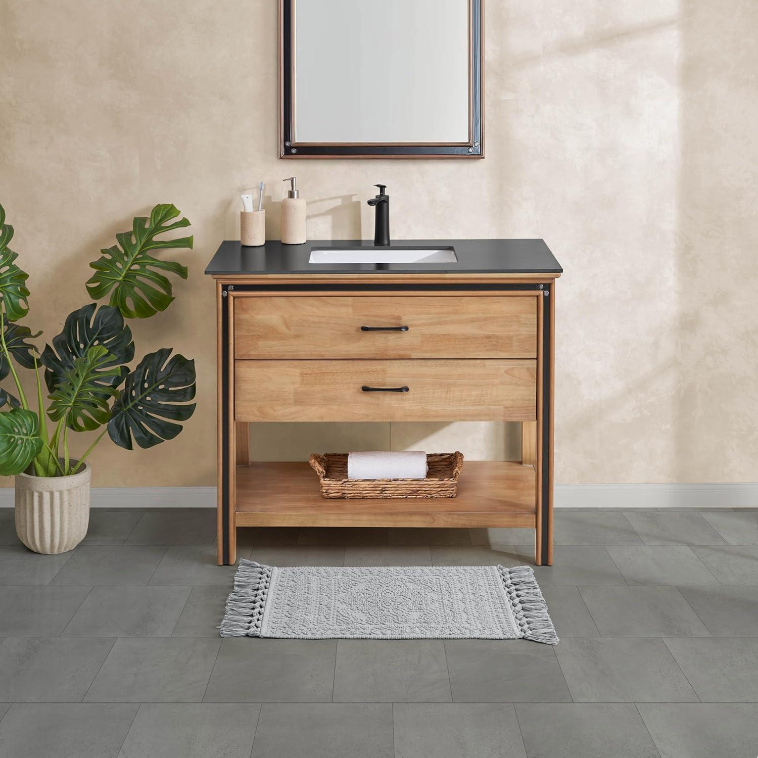 French Connection Nellore Bathroom Rugs, Woven and Beaded Bathroom Mats, Durable Bath Rugs, Thick Bath Mats for Bathroom and Shower Rugs, 17" x 28", Light Grey