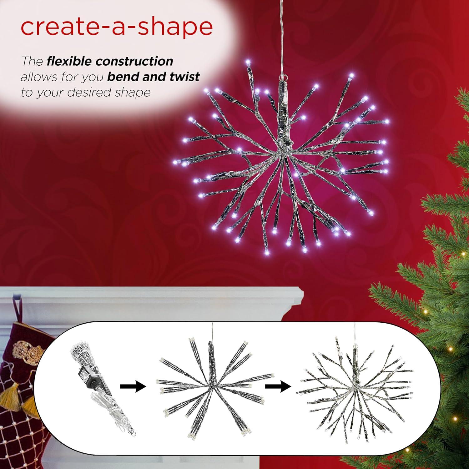 Alpine Corporation 16" Light-Up Hanging Snowflake Holiday Ornament, White