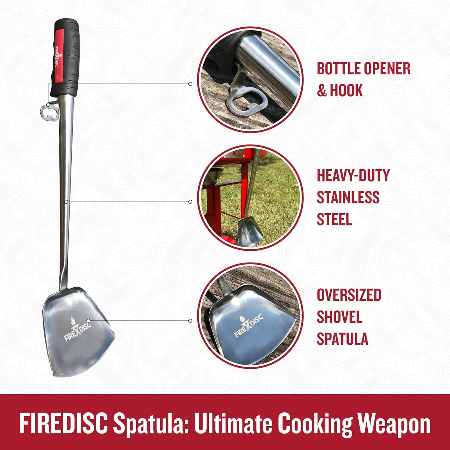 FIREDISC Ultimate Cooking Weapon 20-in. Shovel Scoop Spatula with High Heat Handle
