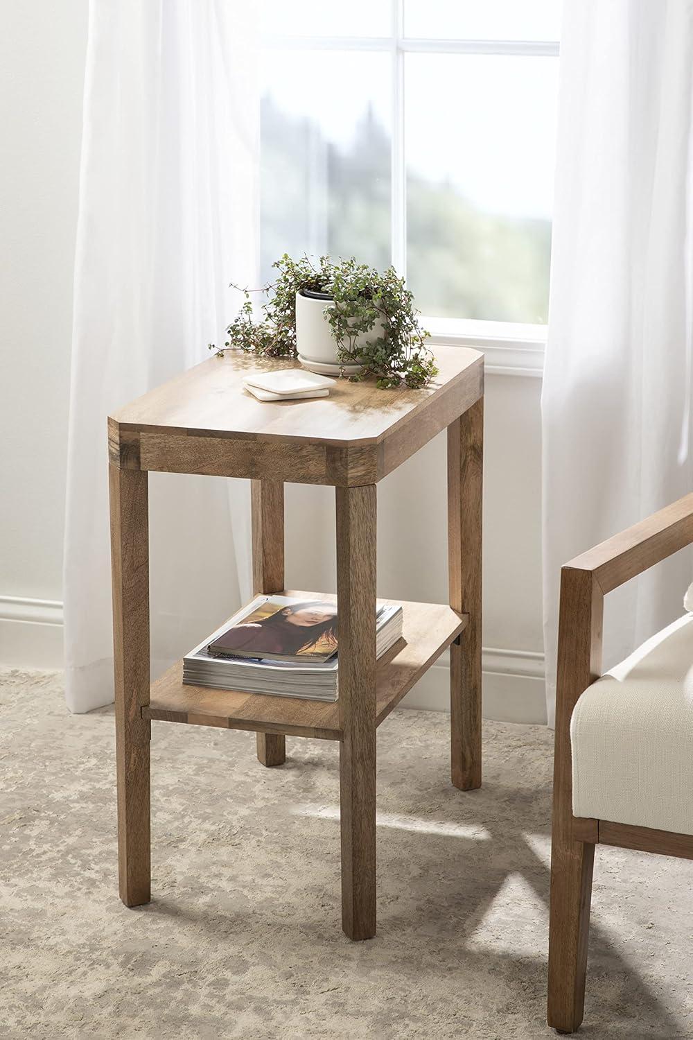 Kate and Laurel Talcott Rectangle Wood Side Table, 22x14x26, Natural
