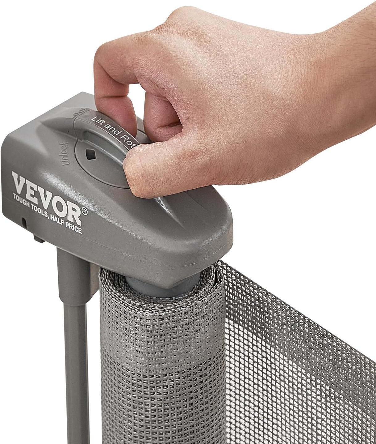 VEVOR VEVOR Retractable Gate Black Plastic Wall Mounted Pet Gate
