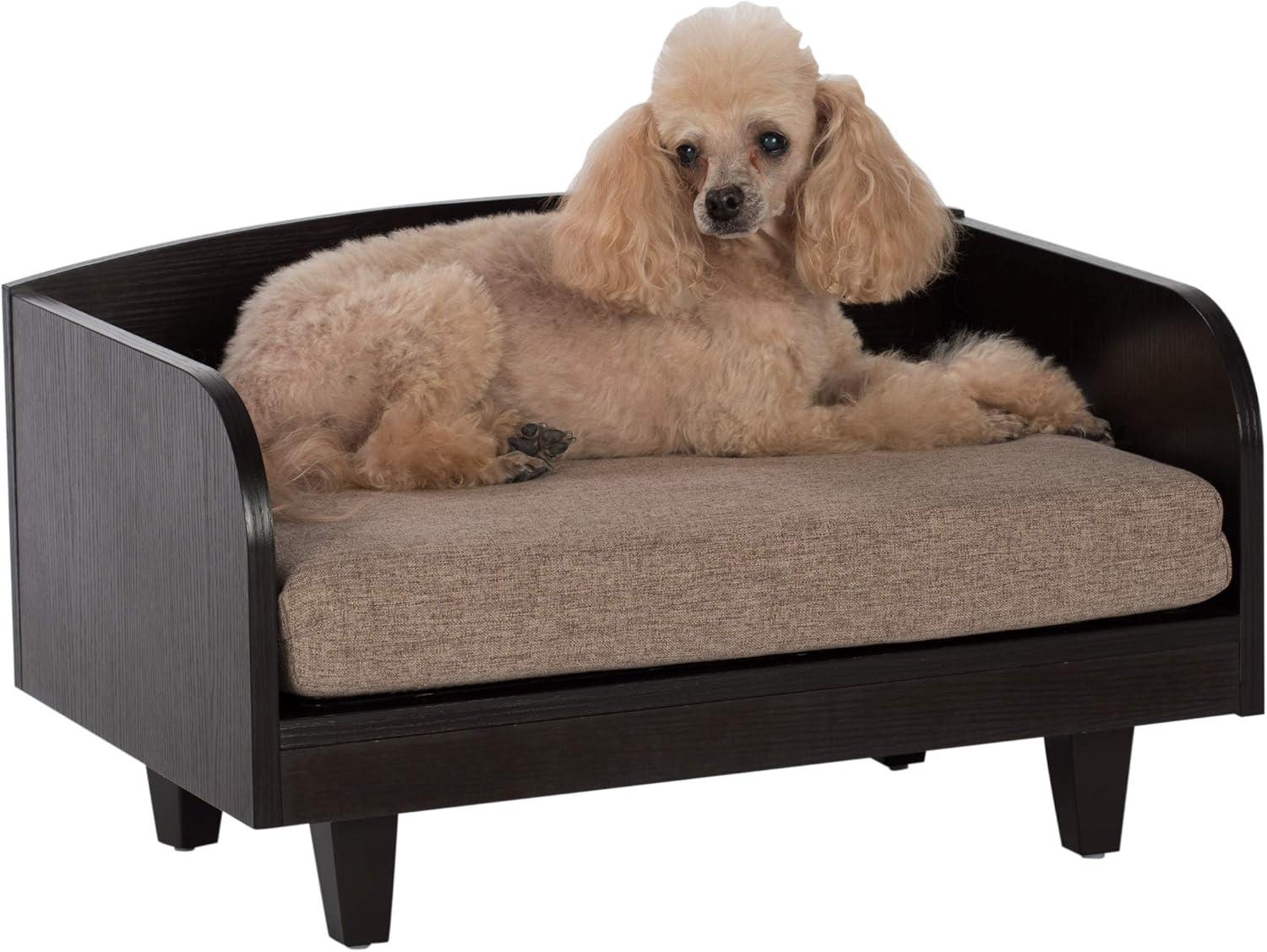 Paws & Purrs Raised Wood Frame Pet Bed for Dog or Cat with Easy to Clean Mattress