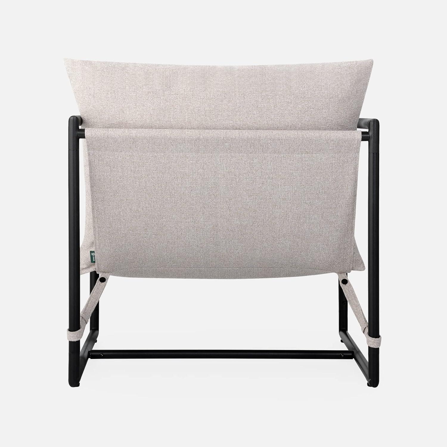 Zinus Aidan Metal Framed Indoor Sling Accent Chair, Oatmeal