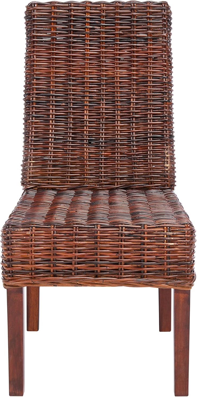 Sanibel 18''H Rattan Side Chair (Set of 2) - Antique Walnut - Safavieh
