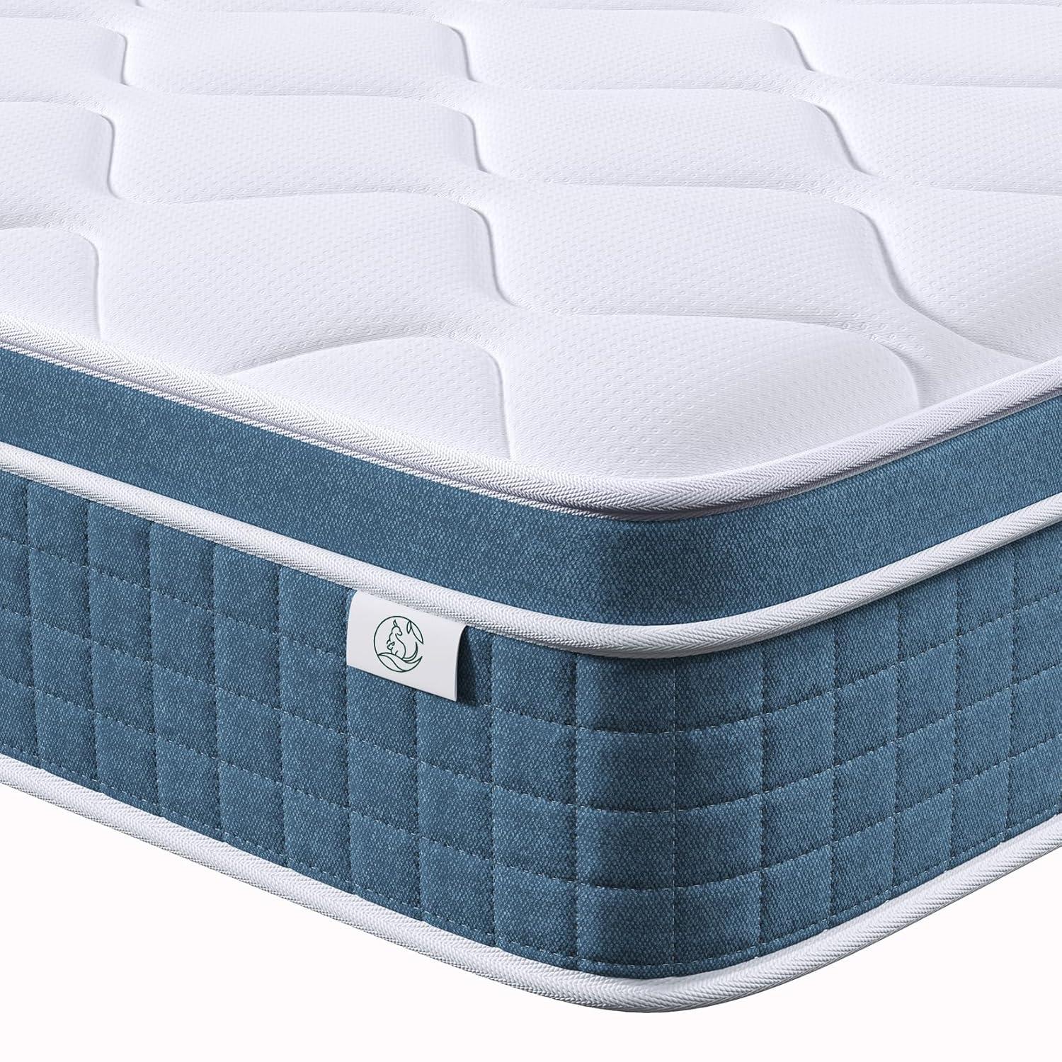 Twin Mattress 8 Inch in a Box, Fiberglass Free Hybrid Bed with Memory Foam and Pocket Spring, Breathable & Pressure Relief, Medium Firm Mattress Twin Size 75"x39"x8"