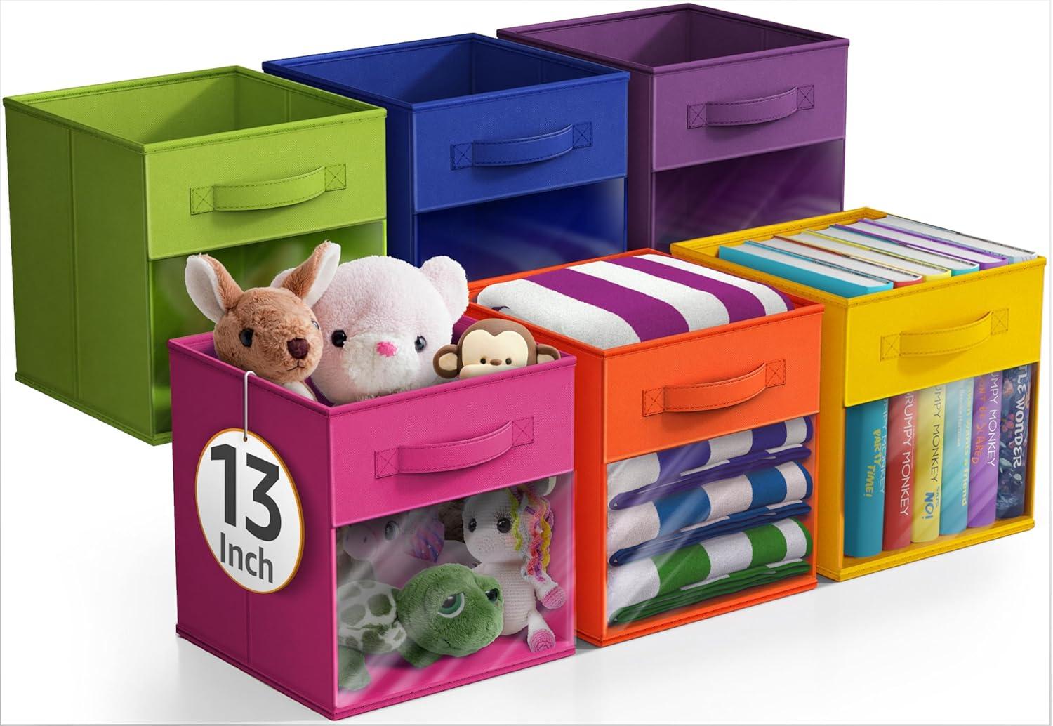 Sorbus Sorbus Storage Bins with Clear Window - 6 Foldable Baskets with Handles