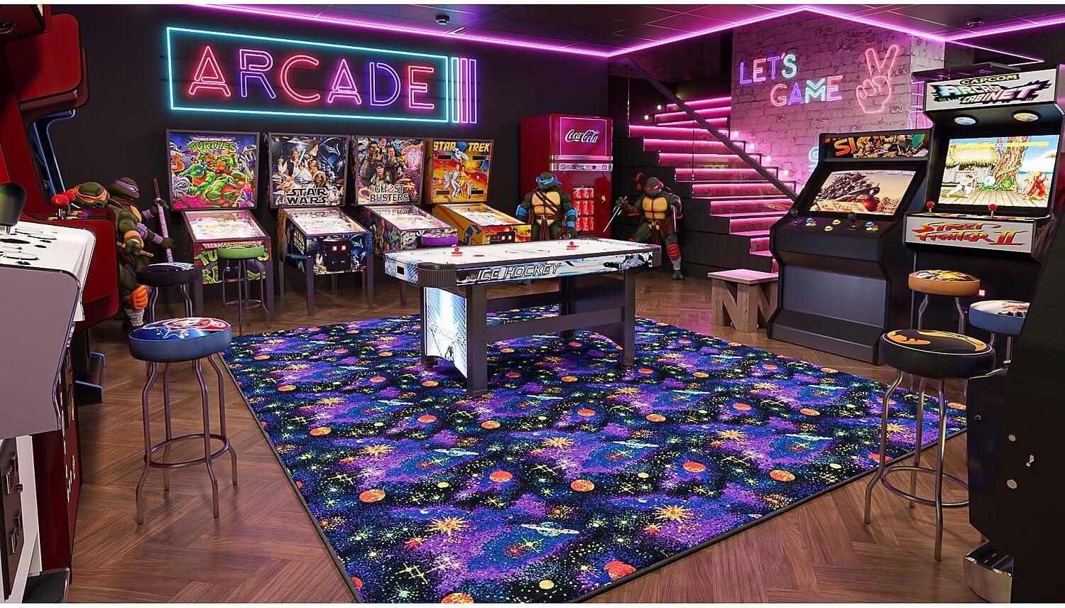 Joy Carpets 43Q 6 x 9 ft. Neon Lights Rectangle Space Explorer Fluorescent Area Rug  Multicolor