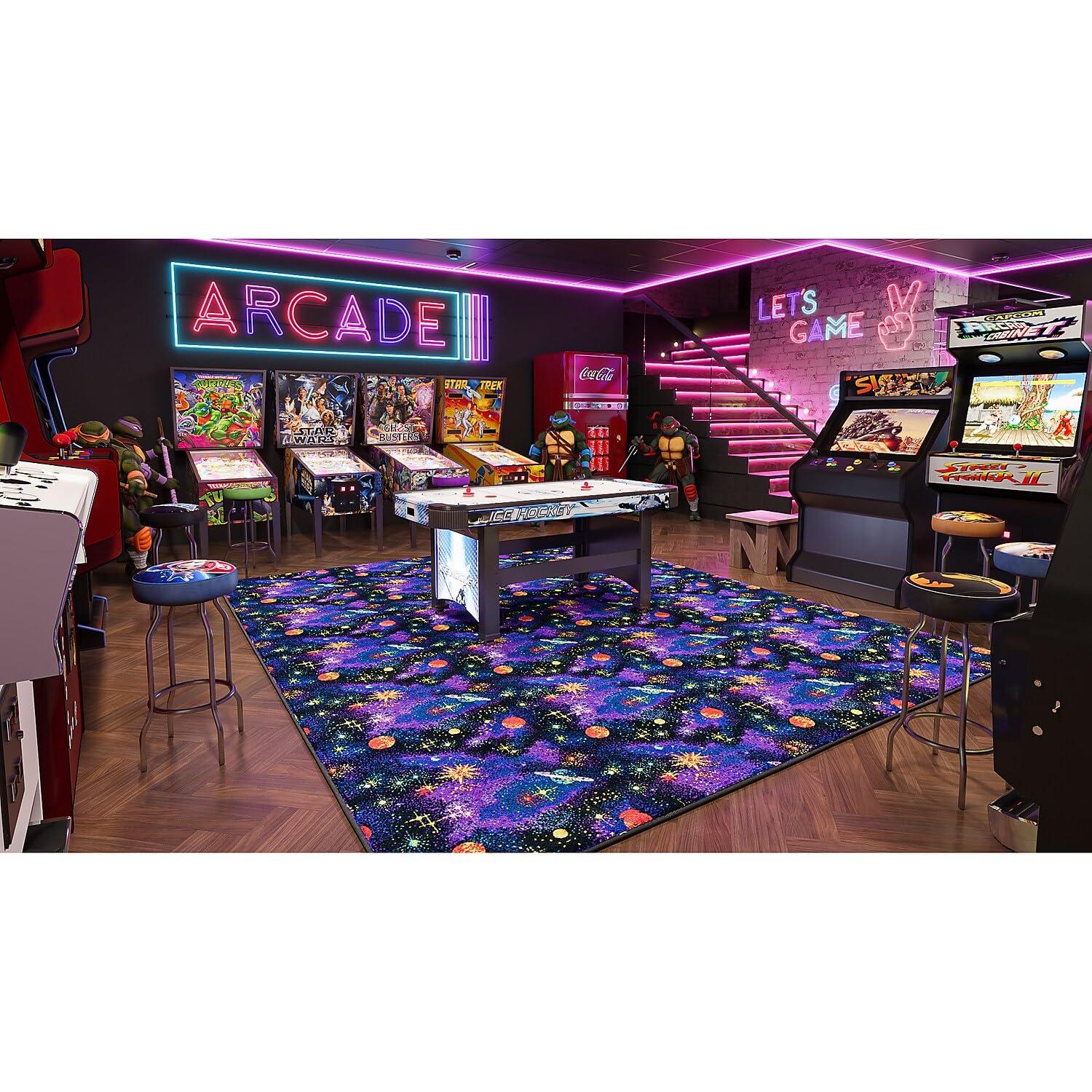 Joy Carpets 43Q 6 x 9 ft. Neon Lights Rectangle Space Explorer Fluorescent Area Rug  Multicolor