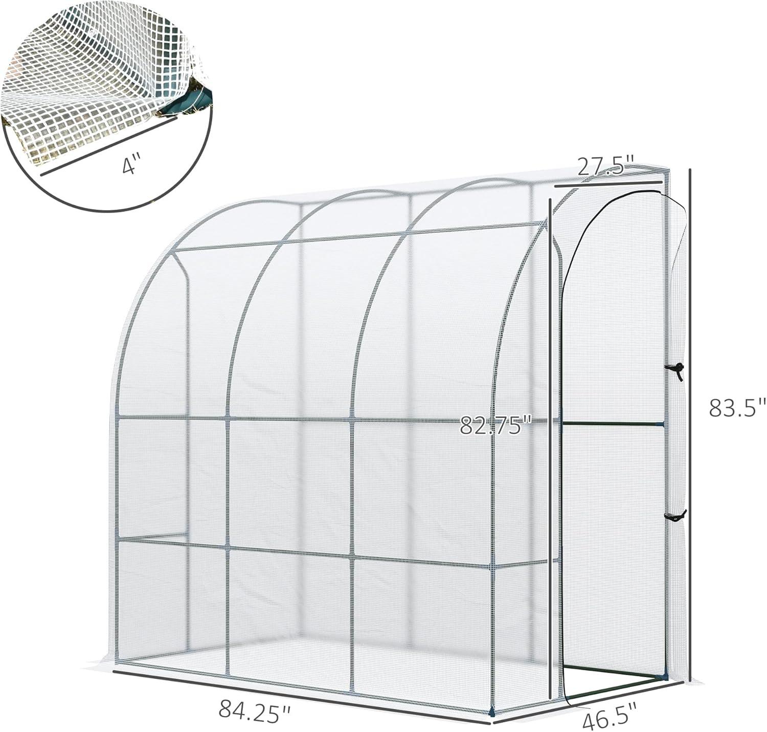 84" W x 84" D Lean-To Greenhouse