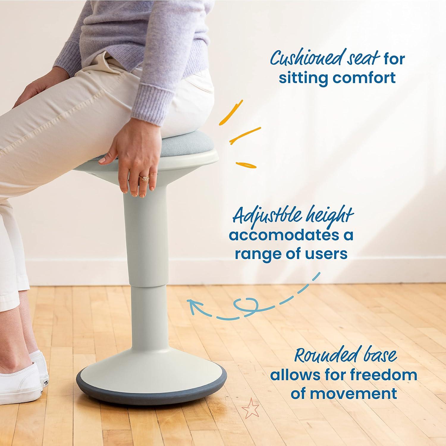 ECR4Kids ECR4Kids Sitwell Wobble Stool with Cushion, Adjustable Height, Active Seating