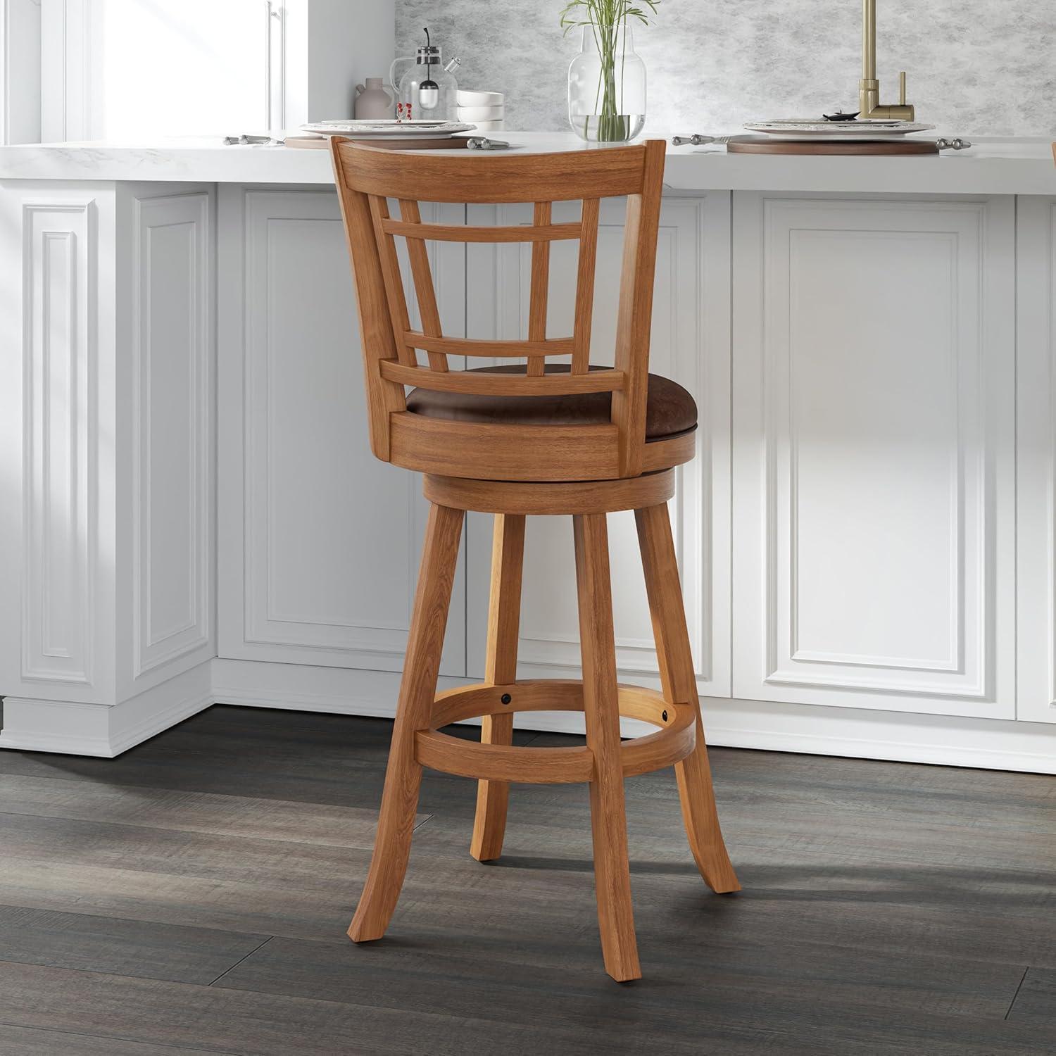 Hillsdale Furniture Fairfox Wood Bar Height Swivel Stool, Oak