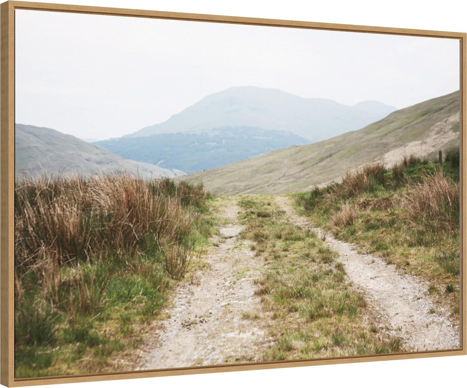 33" x 23" Scottish Highlands I by Laura Marshall Framed Canvas Wall Art Print - Amanti Art: Modern Lithograph, Polystyrene Frame